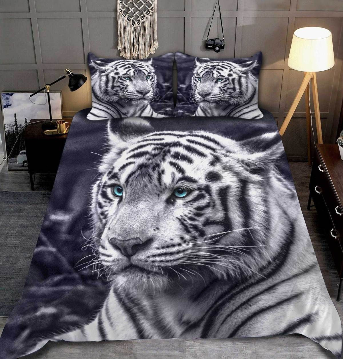 White Tiger 3D Bedding set