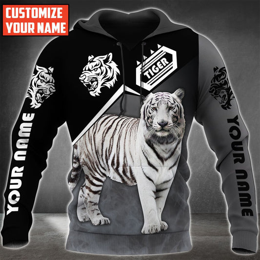 Personalized Name White Tiger V2 All Over Printed Unisex Shirt