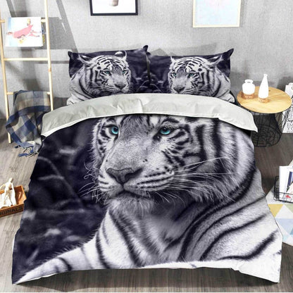 White Tiger 3D Bedding set