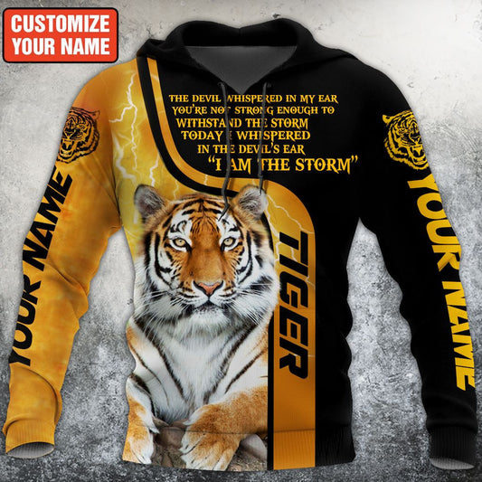 Personalized Name Tiger I'm The Storm All Over Printed Unisex Shirt