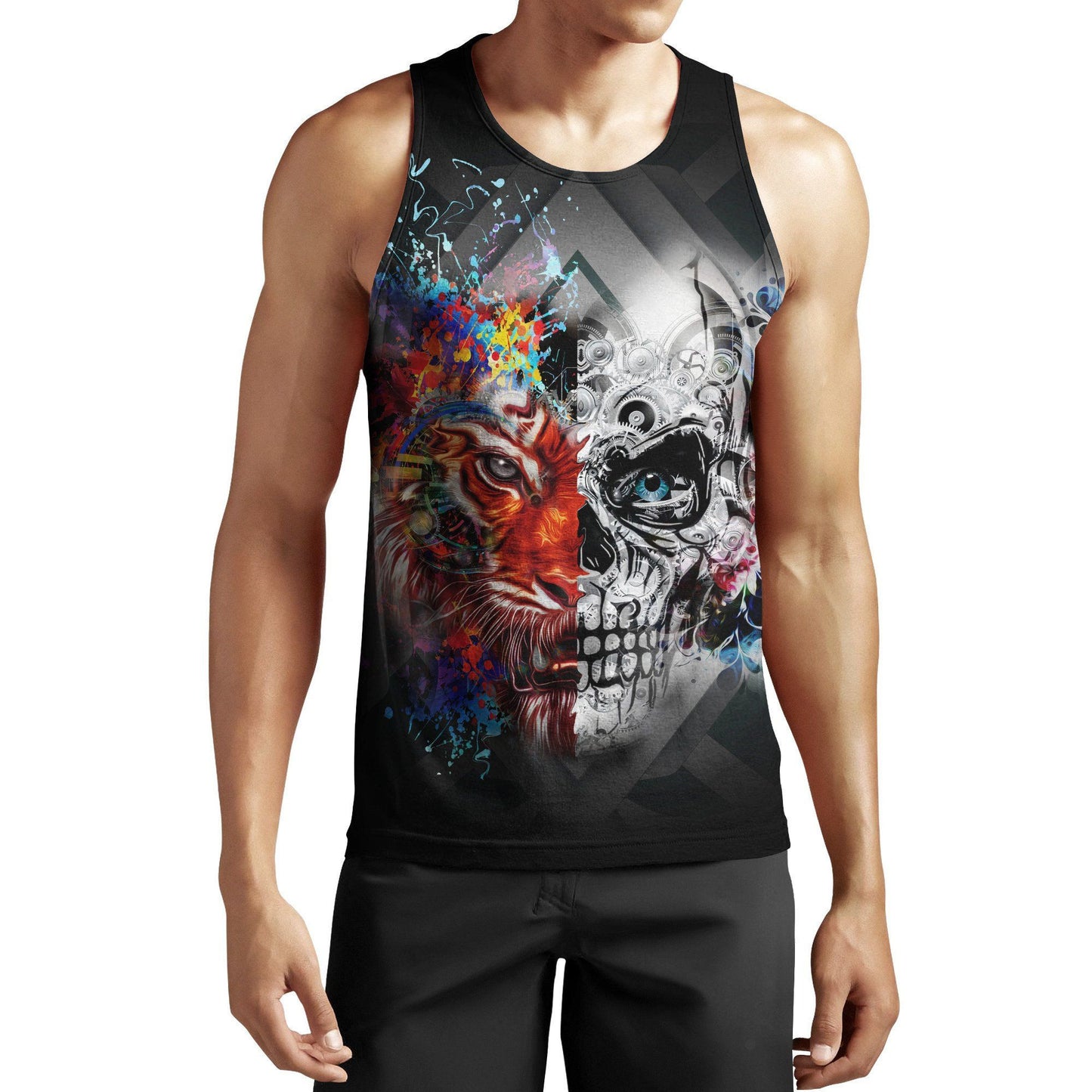 Tiger Skull Art All Over Printed Unisex Shirt