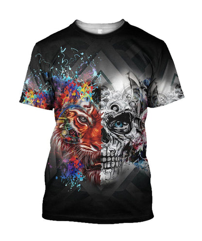 Tiger Skull Art All Over Printed Unisex Shirt