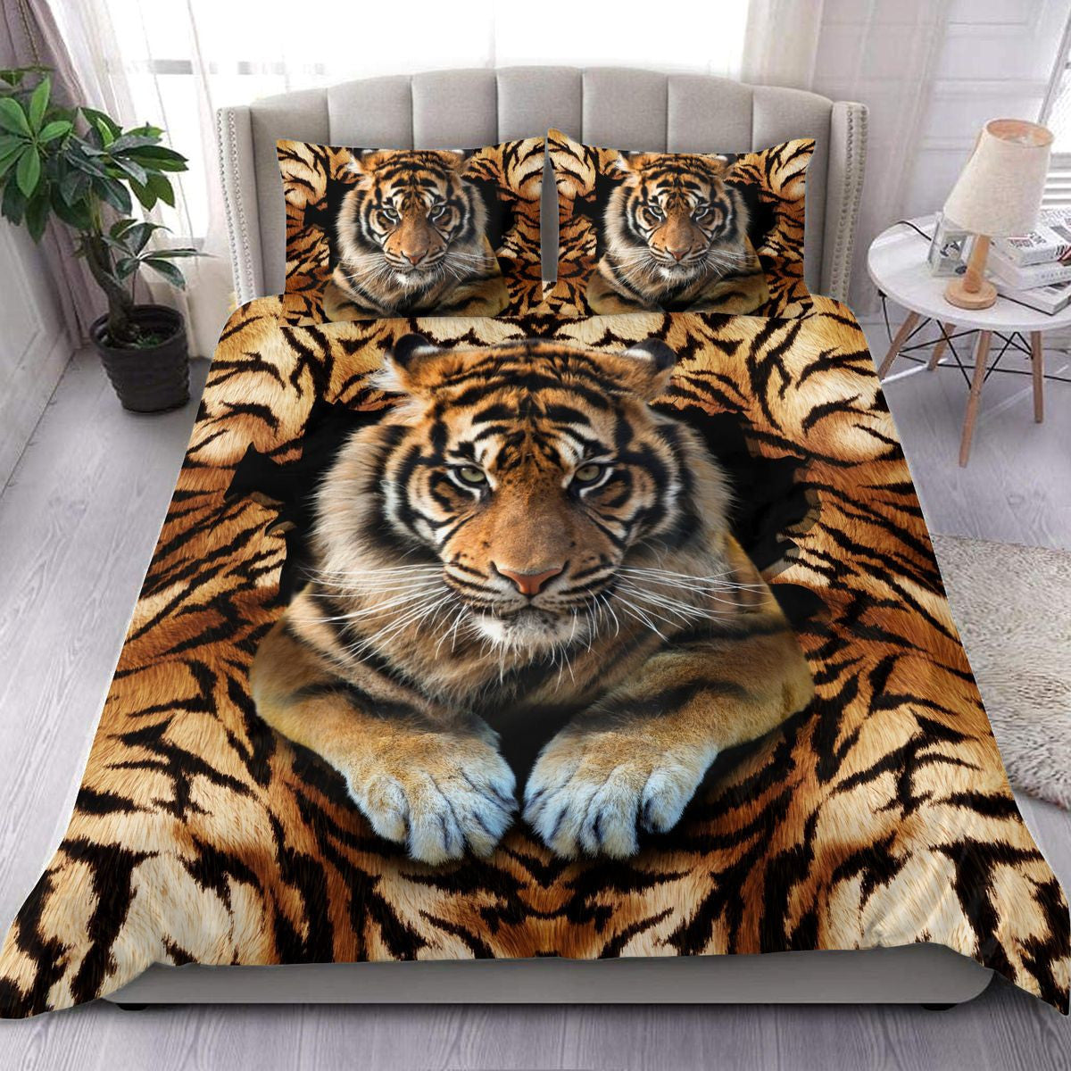 Tiger Pattern All Over Printed Bedding Set