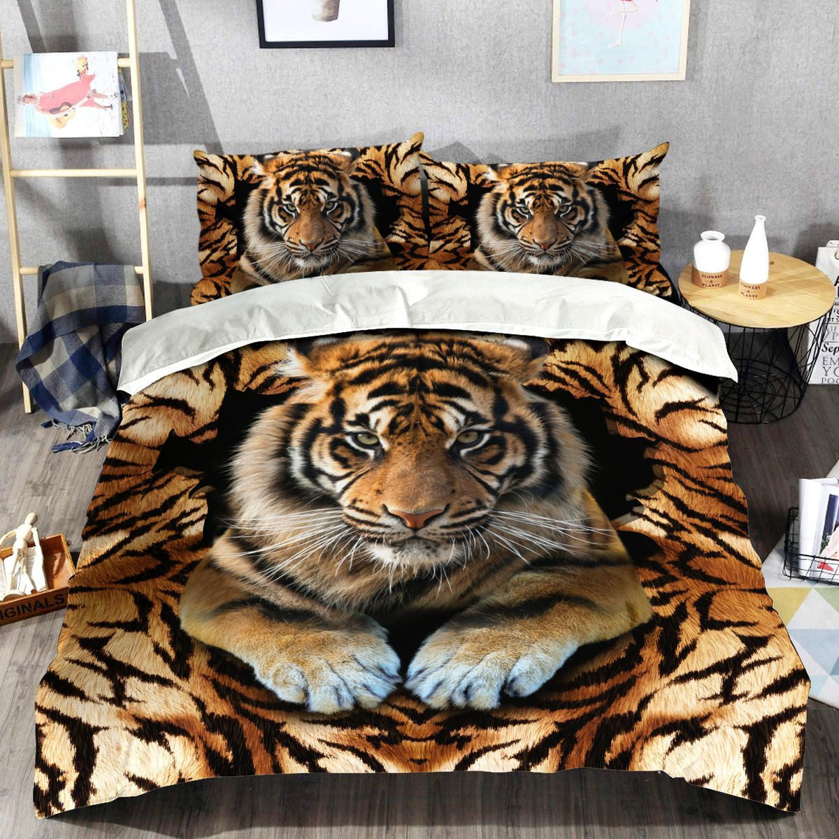 Tiger Pattern All Over Printed Bedding Set