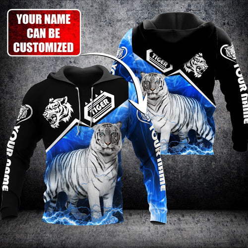 Personalized Name White Tiger All Over Printed Unisex Shirt