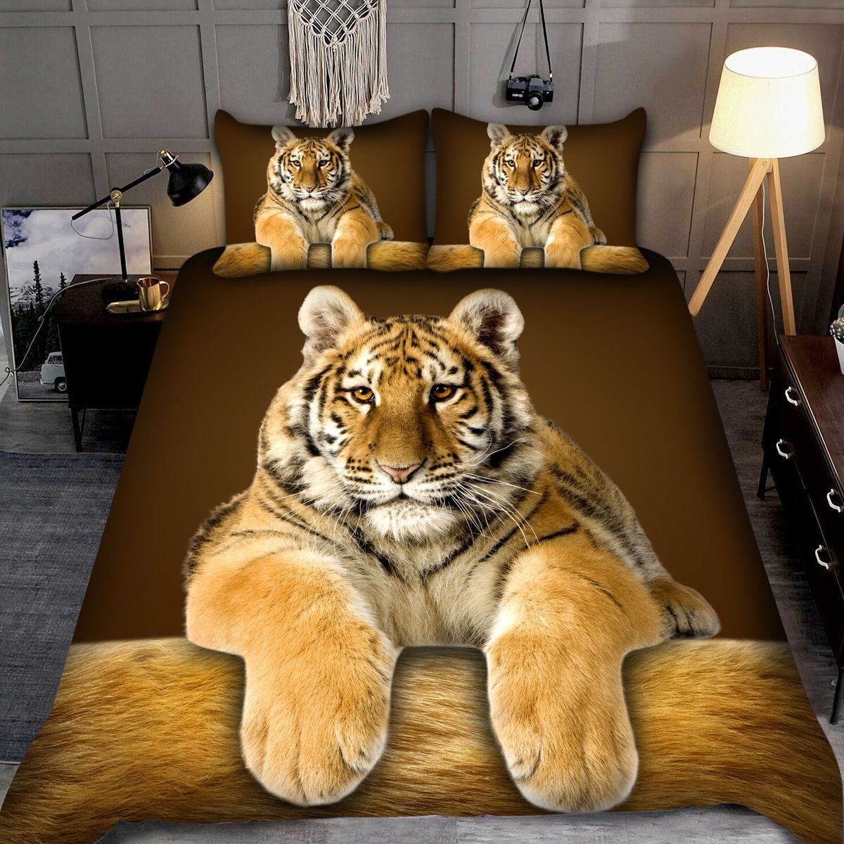 Cute Tiger Cub All Over Printed Bedding Set