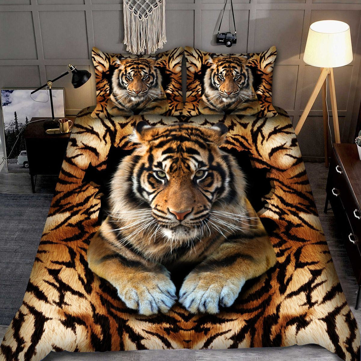Tiger Pattern All Over Printed Bedding Set