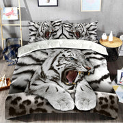 Angry White Tiger Q2 All Over Printed Bedding Set