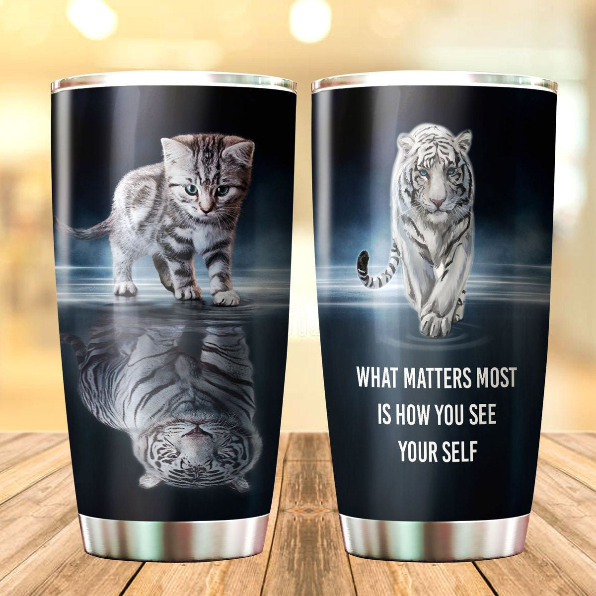 Cat Mirror Tiger Tumbler 20oz 30oz Cup
