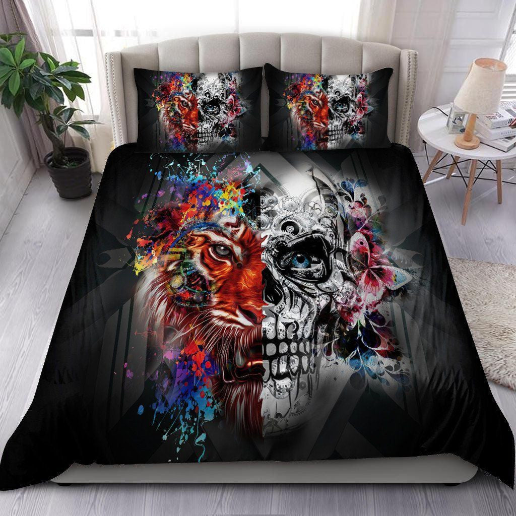 Tiger Skull Art All Over Printed Bedding Set