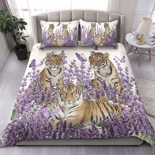 Tiger Flower Garden All Over Printed Bedding Set