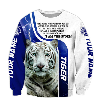 Personalized Name White Tiger I'm The Storm All Over Printed Unisex Shirt