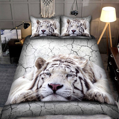 White Tiger All Over Printed Bedding Set