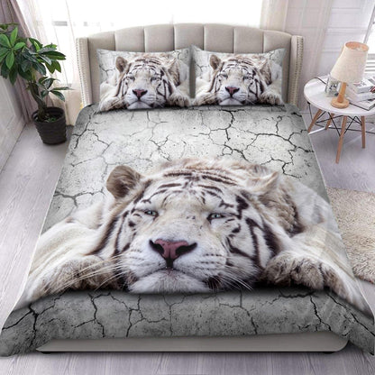 White Tiger All Over Printed Bedding Set