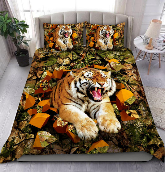Tiger Wall Forest All Over Printed Bedding Set