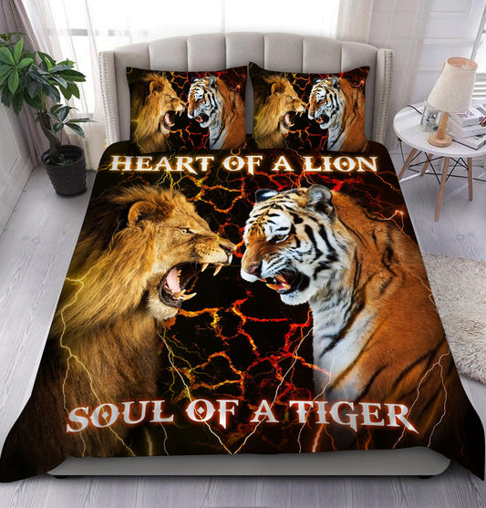 Heart Of A Lion Soul Of A Tiger All Over Printed Bedding Set