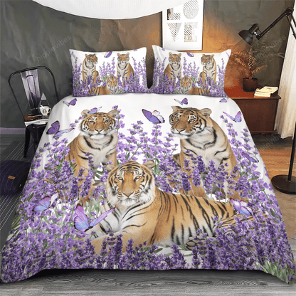 Tiger Flower Garden All Over Printed Bedding Set