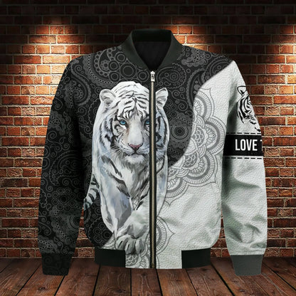 White Tiger Mandala Unisex Shirt