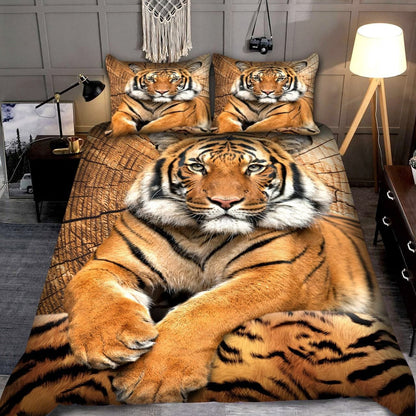 Tiger Wood Pattern All Over Printed Bedding Set