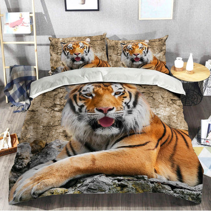 Tiger Rock Pattern All Over Printed Bedding Set