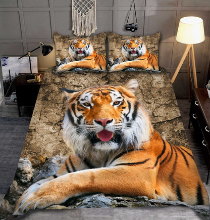 Tiger Rock Pattern All Over Printed Bedding Set