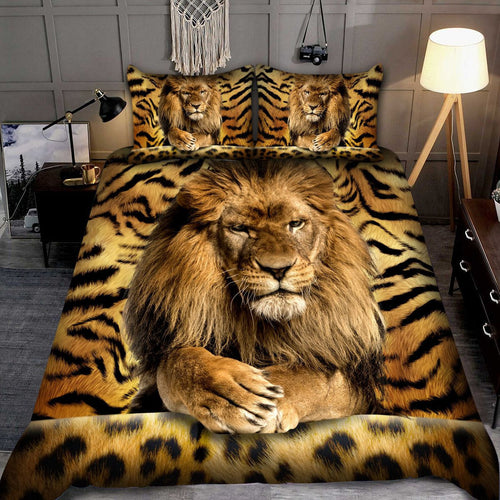 Cool Lion Tiger Pattern All Over Printed Bedding Set