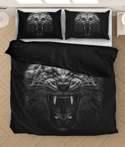 White Tiger Scream All Over Printed Bedding Set