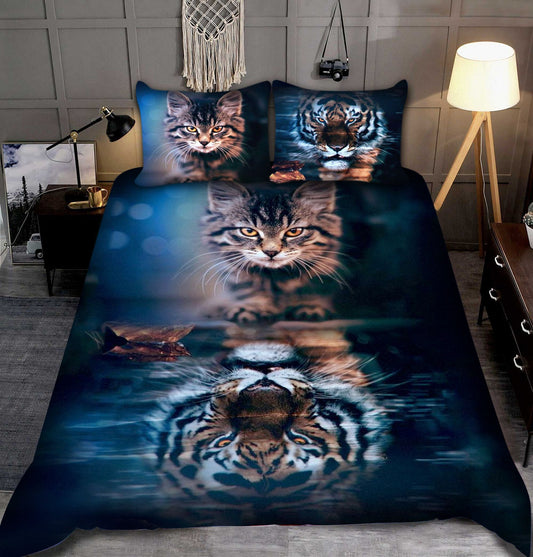 Cat Mirror Tiger 3D Bedding set