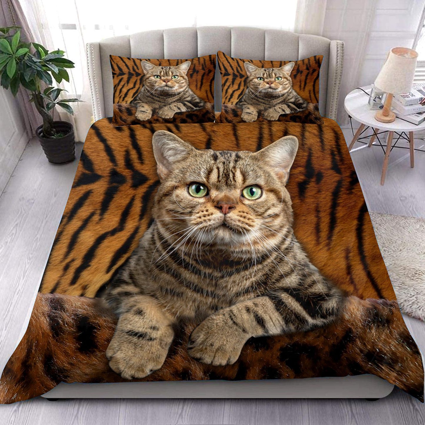 Cute cat Tiger Pattern Bedding Set