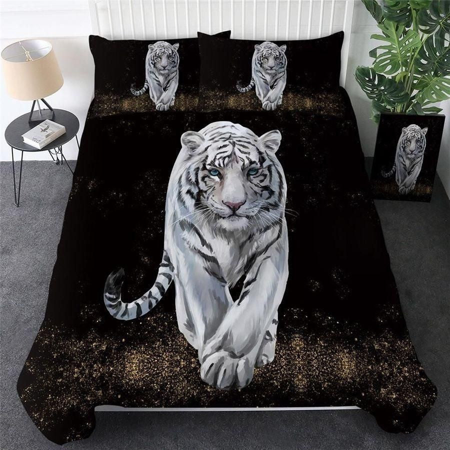 White Tiger Power All Over Printed Bedding Set