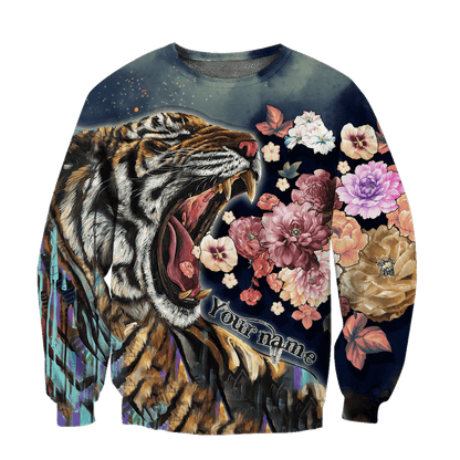 Custom Name Tiger Art All Over Printed Unisex Shirt