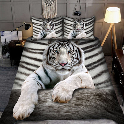 Cool White Tiger All Over Printed Bedding Set