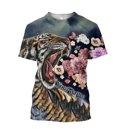 Custom Name Tiger Art All Over Printed Unisex Shirt