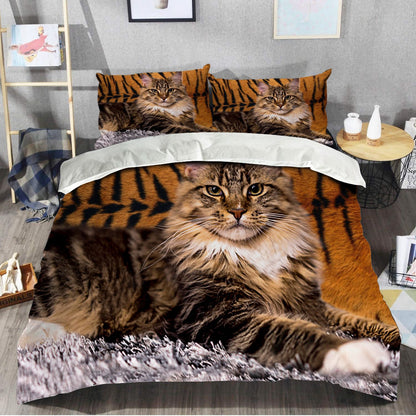 Maine Coon Tiger Pattern All Over Printed Bedding Set