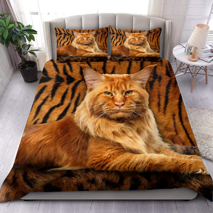 Maine Coon Tiger Pattern All Over Printed Bedding Set