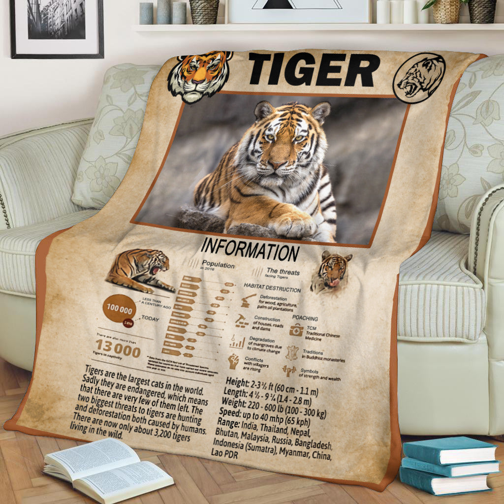 Tiger Knowledge Fleece Blanket