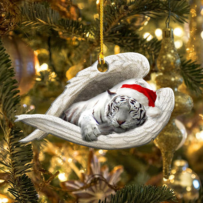 White Tiger Angel Christmas Ornament