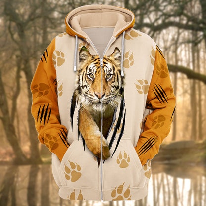 Tiger Torn All Over Printed Unisex Shirt