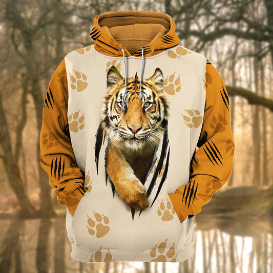 Tiger Torn All Over Printed Unisex Shirt