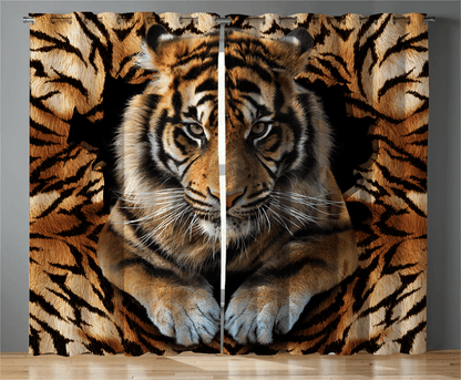Tiger Pattern Window Curtains