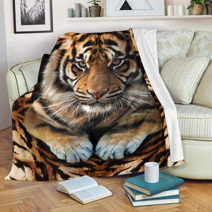Tiger Pattern Fleece Blanket