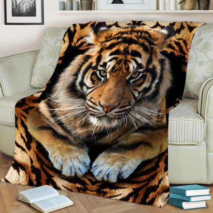 Tiger Pattern Fleece Blanket