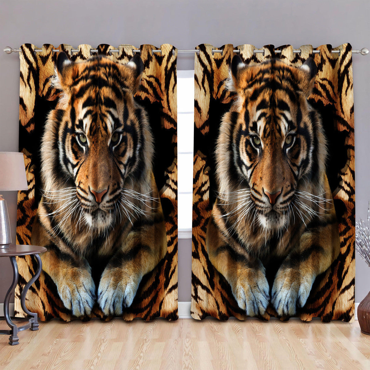 Tiger Pattern Window Curtains