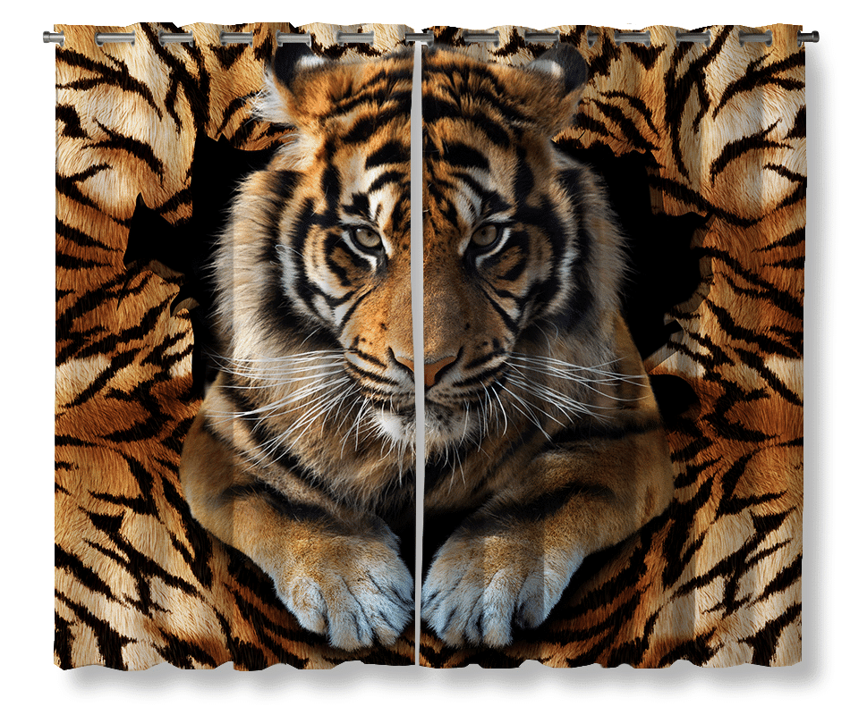 Tiger Pattern Window Curtains