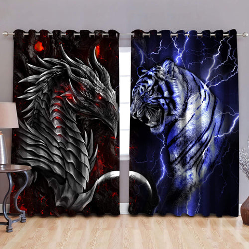 Dragon And Tiger Window Curtains