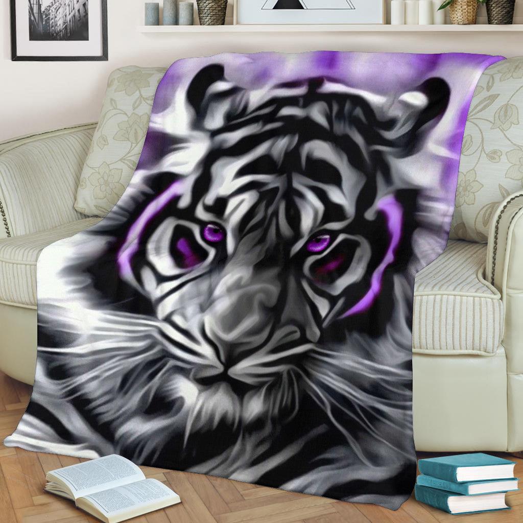 Cool White Tiger Art Fleece Blanket
