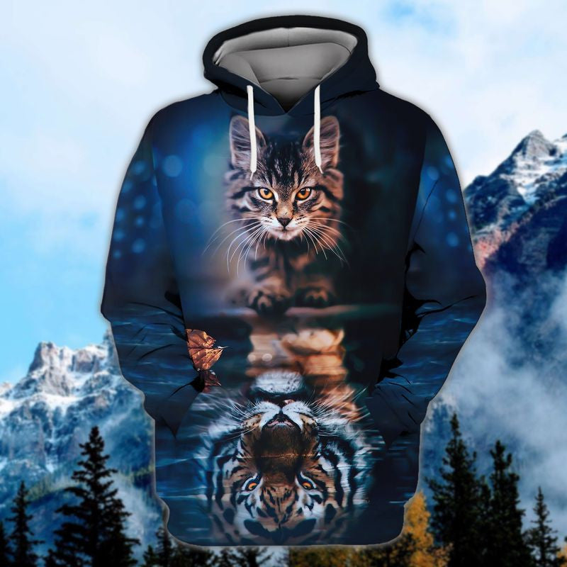 Cat Tiger Mirror All Over Printed Unisex Shirt