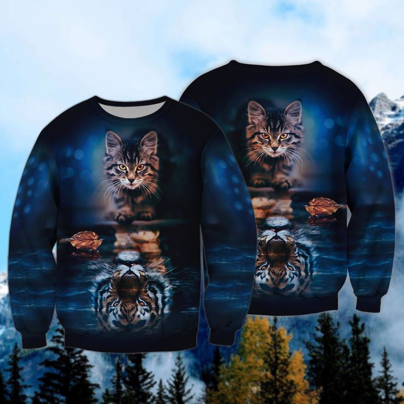 Cat Tiger Mirror All Over Printed Unisex Shirt