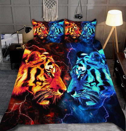 Tiger Art Ice and Fire All Over Printed Bedding Set