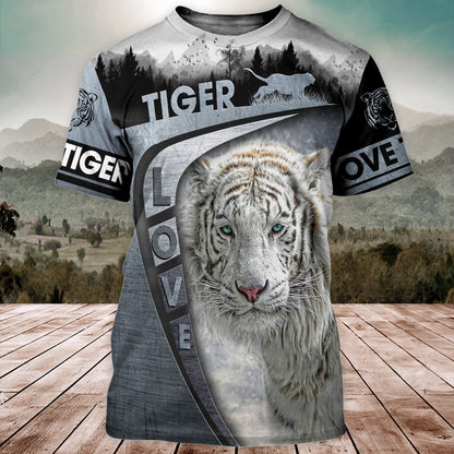 Love White Tiger 2 All Over Printed Unisex Shirt